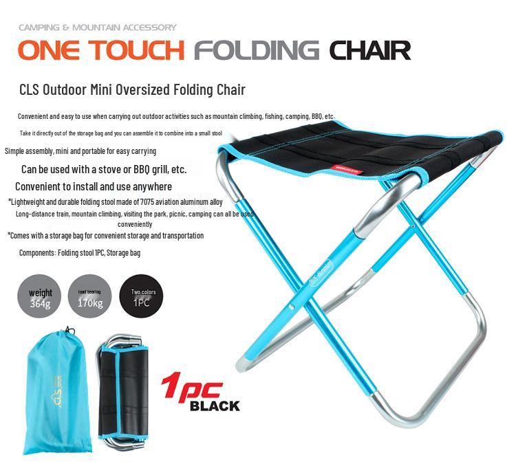 Large Portable 7075 Aluminum Folding Stool for Outdoor BBQ, Fishing, Camping, and More.