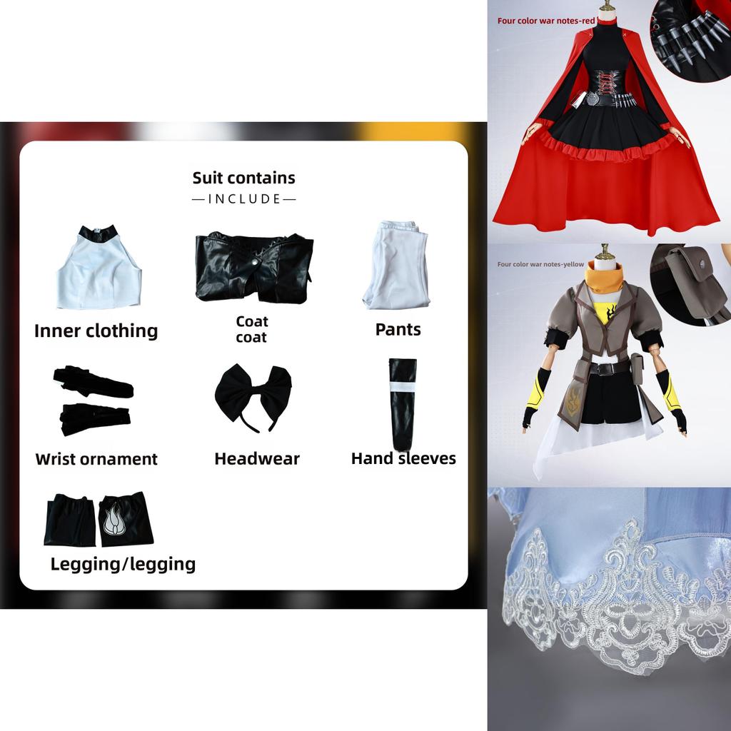 Rwby Ruby Rose Weiss Schnee Cosplay Costume With Polyester Fabric For Anime Role Play