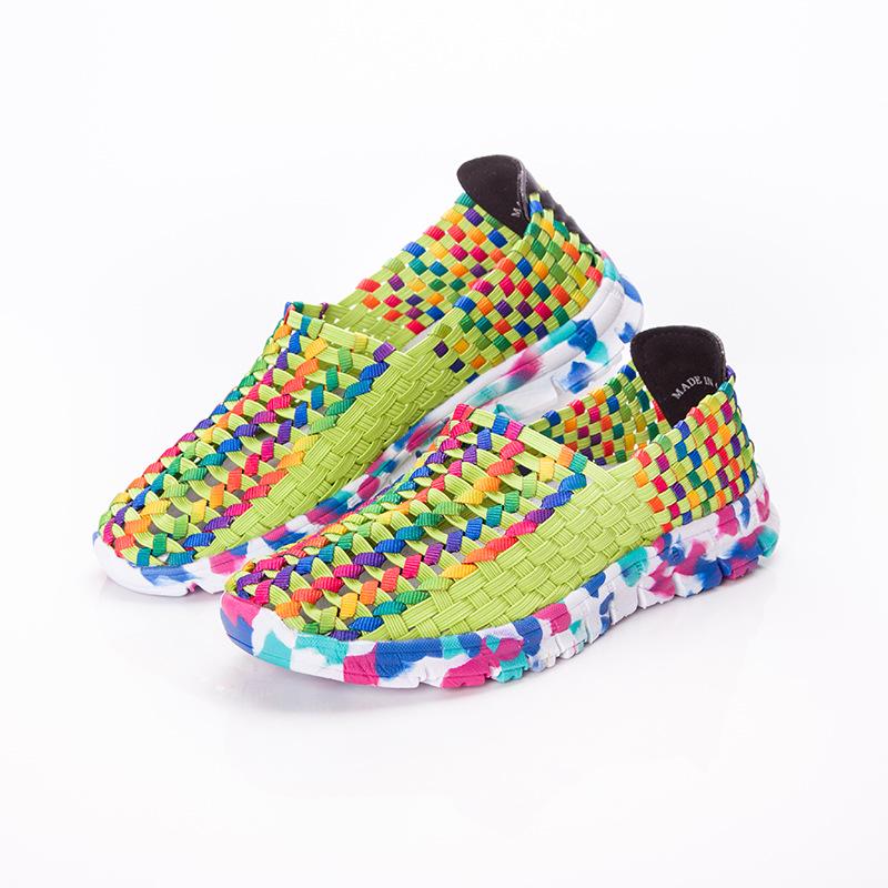 Women s Slip-On Breathable Elastic Woven Casual Shoes Size 39 зелёный