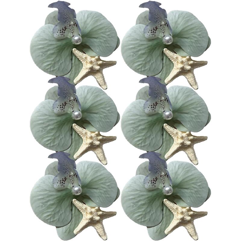 Romantic Phalaenopsis Starfish Hair Clips Female Korean Summer Beach Resort Duckbill Clip Hair Accessories