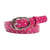 Glossy Dot Print Waist Belt with Oval Pin Closure, Adjustable Skinny Belt for Jeans, Skirts, Dresses, and Daily Styling