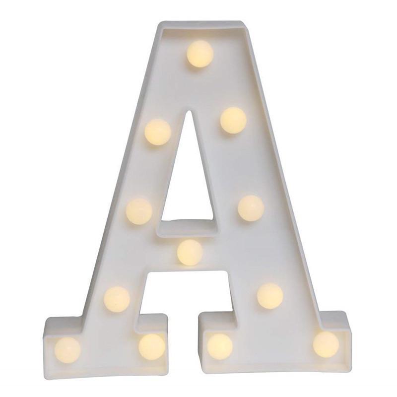 Gold 26-Letter Shaped Night Lights - Wedding, Birthday, or Proposal Decor