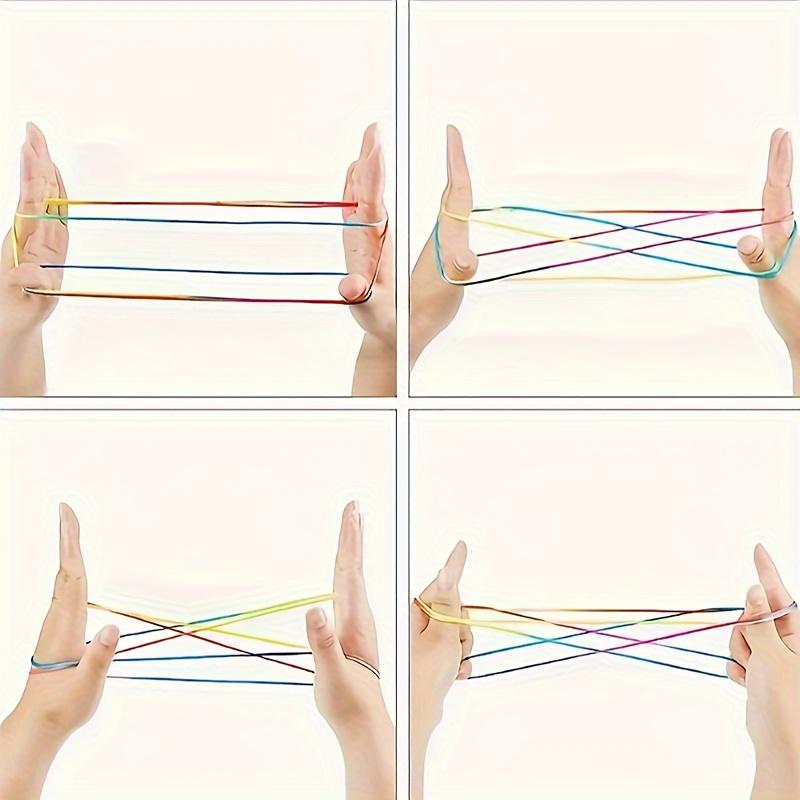 Rainbow Rope That Can Be Creatively Flipped with Fingers, a Finger Rope Woven with Flowers, Rainbow Colored Flower Rope