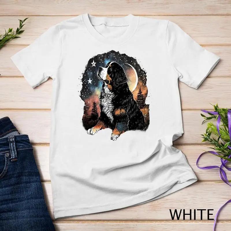 Bernese Mountain Dog Dog Yoga Stars Moon Zen Galaxy Nature Unisex T Shirt