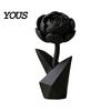 Flower Sculpture 3D Printed Figurine, Small Black Peony Tabletop Ornament Lightweight Decorative Piece for Office Executive Desk, Living Room, Bedroom