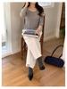 Vison Women's High Waist White Wide-Leg Pants - Spring 2026 Korean Style