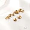 14K & 18K Gold Zircon-Inlaid Diamond Spacer Beads for Handmade Bracelets