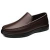 Autumn Men's Cowhide Slip-on Loafers - Breathable Flat Heel Casual Leather Shoes