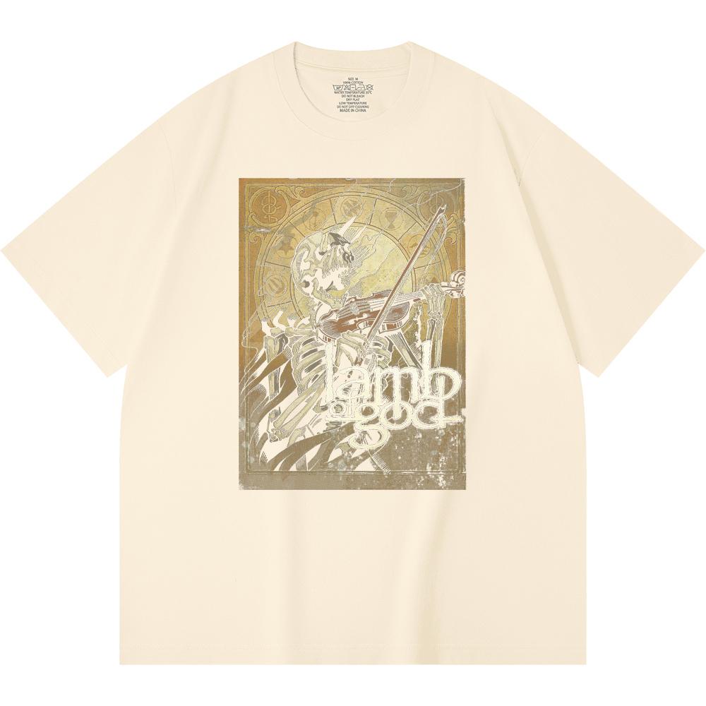 230 Gsm 100% Cotton Heavy Metal T-Shirt  Rock Band Popular Music Print Unisex Heavy Cotton T Shirt