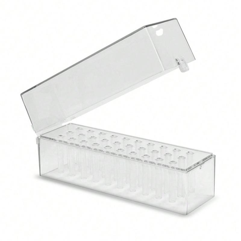 30-Hole Nail Drill Bit Holder Dustproof Nail Salon Organizer With Storage Display Box Manicure Tool Case Drill Bits Not Included
