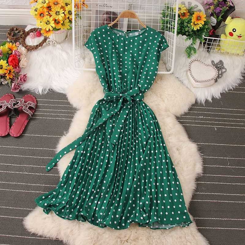 

Summer Epe and America Midi Dress Short Sleeve Dress Lace Green L