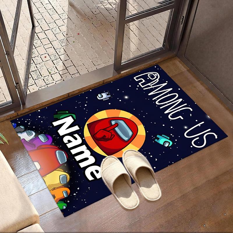 Custom Name Personalized Among Us Print Carpet, Versatile Home Decor Rug, for Playroom, Apartment, Balcony, Entryway, Hallway Gift