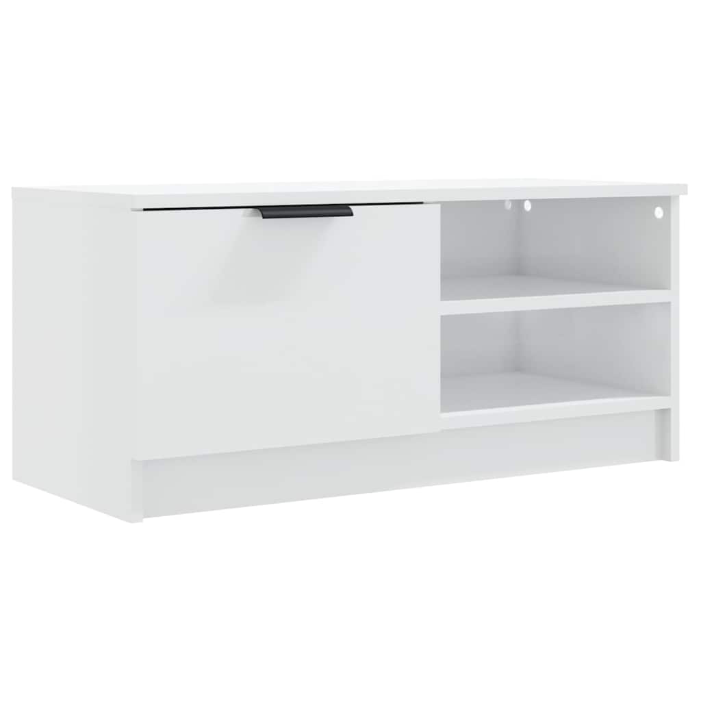 vidaXL TV-Schrank Hochglanz-Weiß 80x35x36,5 cm Holzwerkstoff
