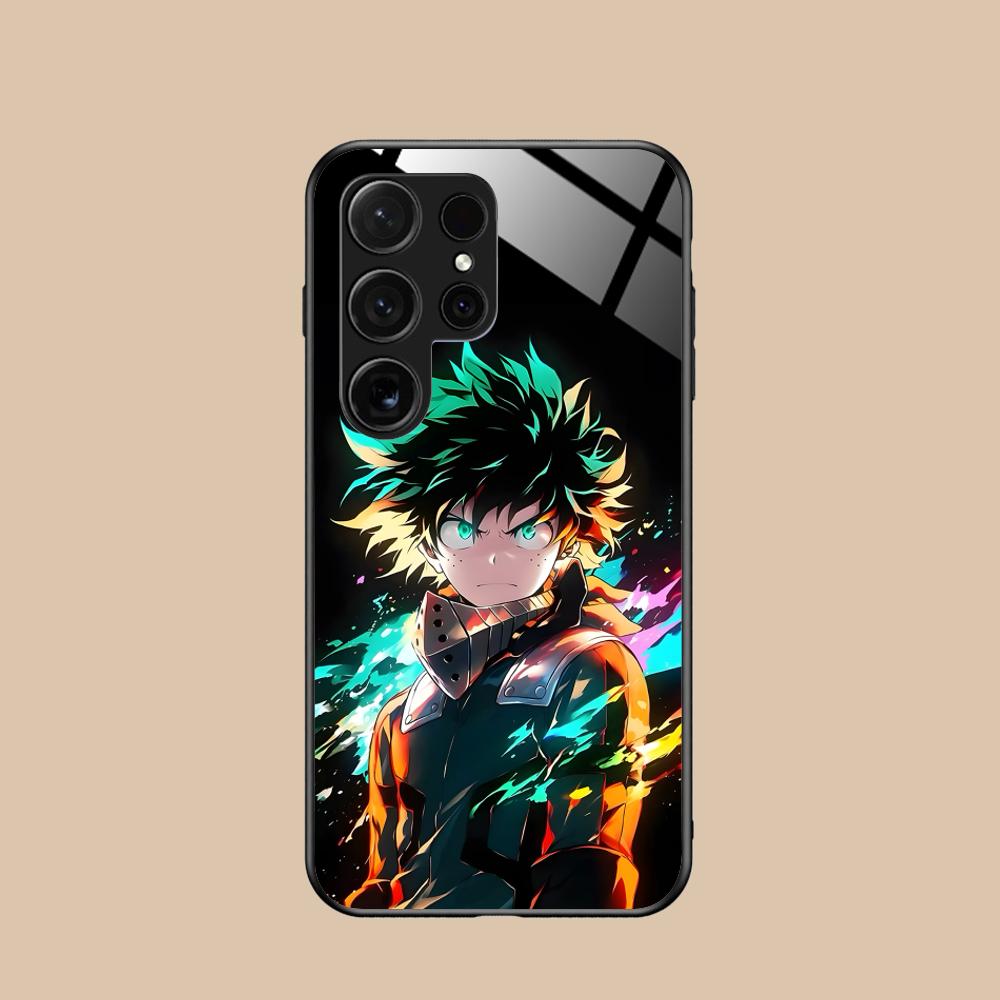 MHA Izuku Deku Mobile Phone Case for Samsung Galaxy S26 S25 S24 S23 S22 S21 S20 Note20 Plus FE Ultra Glass Colorful Cover Cover