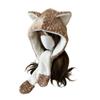 Winter Hat with Ear Flap Scarf Cartoon Deer Design Ear Protection Hat Skiing Camping Travel Headwear