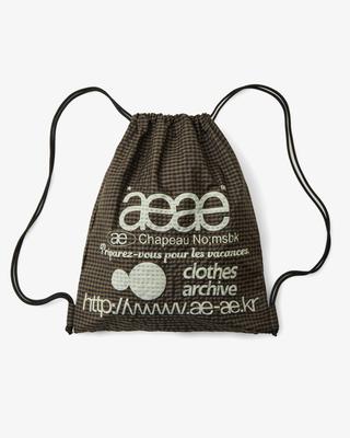 Aeae Web Logo Check Gym Sack [Brown]