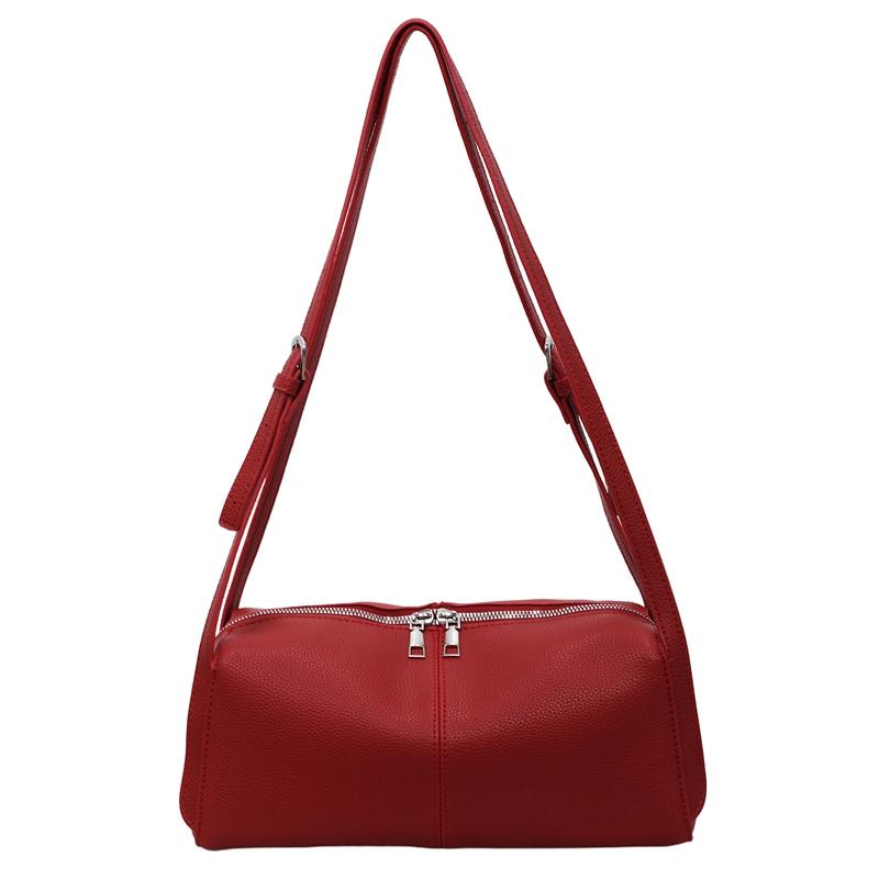 Fashion Solid PU Zipper Shoulder and Crossbody Bags 2026 Light Luxury Simple Versatile Personality Popularity Women's Handbags