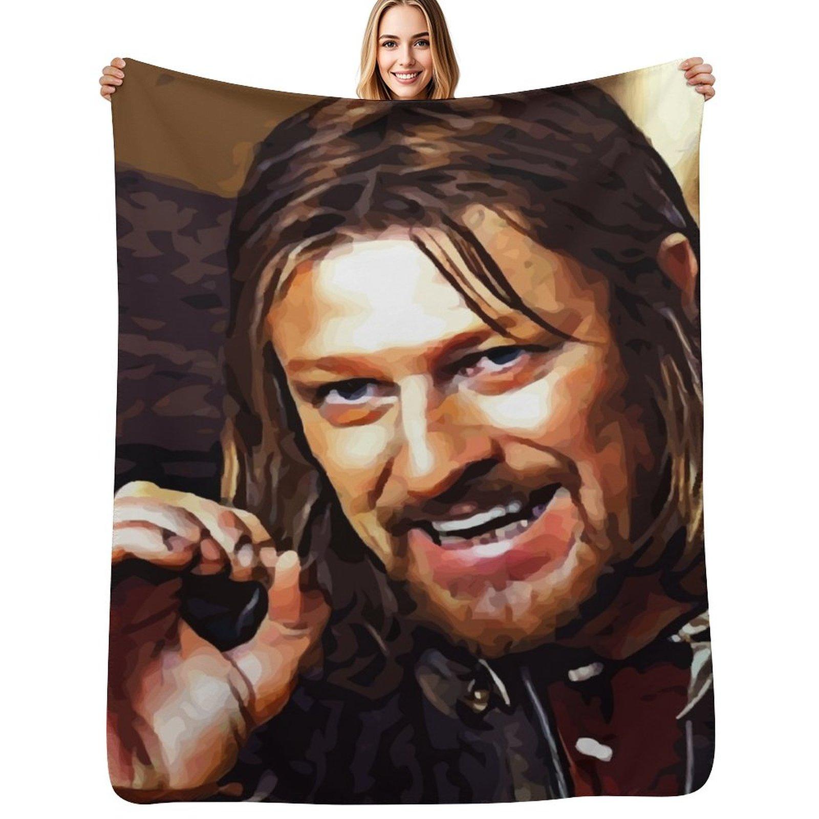 Boromir Sean Bean - One Does Not Simply Throw Blanket Luxurious Soft Blanket Holiday Gift for Family Size: 75*100cm, Weight: 230 GSM