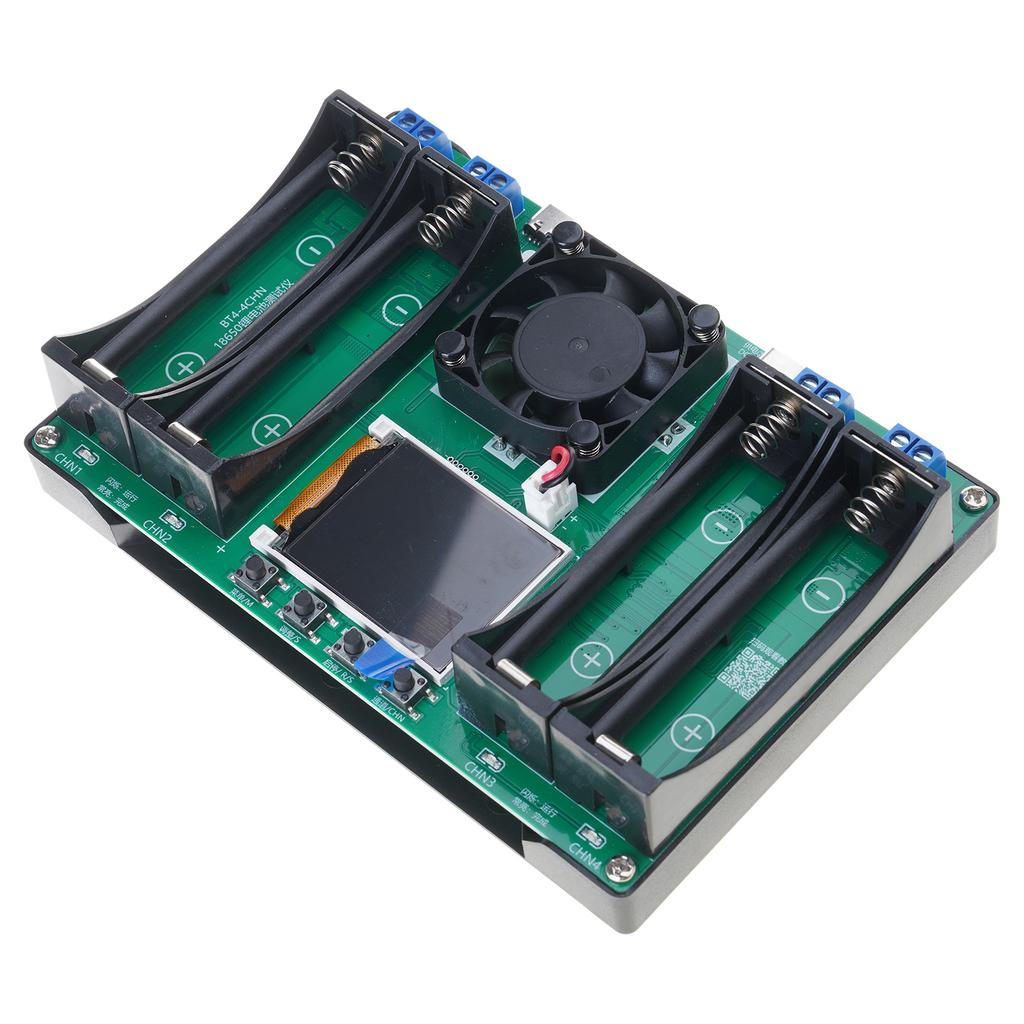 Portable MAh MWh Digital Battery Power Detector- Module with 4 Channel 18650 Battery Tester Type-C Auto Charging Durable