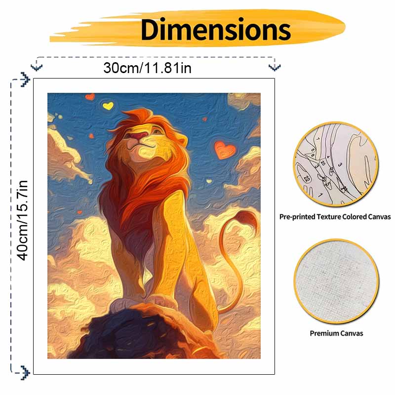 Disney Lion Painting Kit Canvas Motivational Art DIY Home Decor Gift for Him