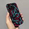 T-TikTok-K For Iphone 17 16 15 11 13 14 Pro Max Plus 12 Mini Black Shell Cover Phone Case
