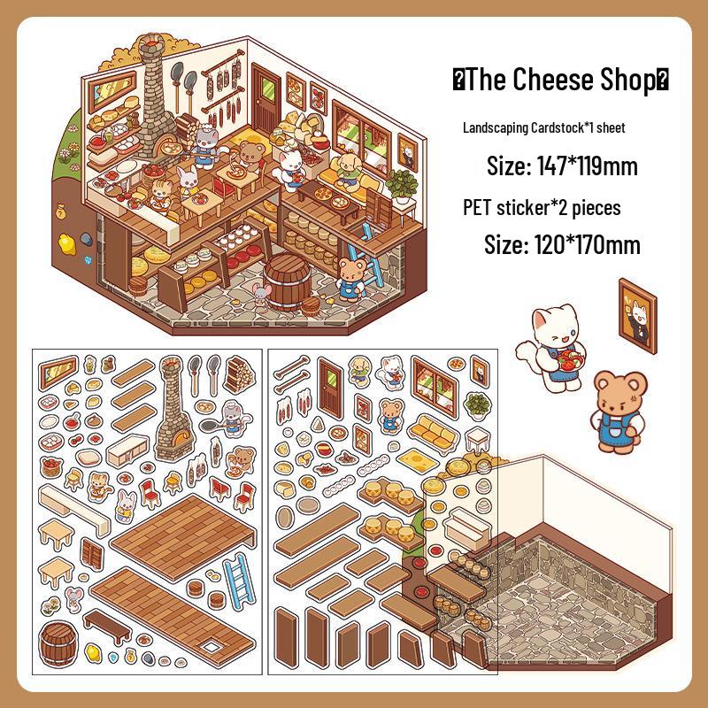 Infeel.Me 2.5D Scenery Stickers - 6th Edition Student Miniature Decoration Stickers