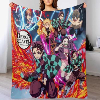 Demon Antistatic Soft Blankets Flannel Retro Retro Soft Car Comfortable  Home Decor Bedroom Anime Living Room Sofa Beds Decorate