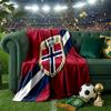 Norwegian Football Crest Blanket Flannel Throw for Sofa, Indoor, Camping, Living Room, Office, Chair, And Bed Soft Birthday Gift