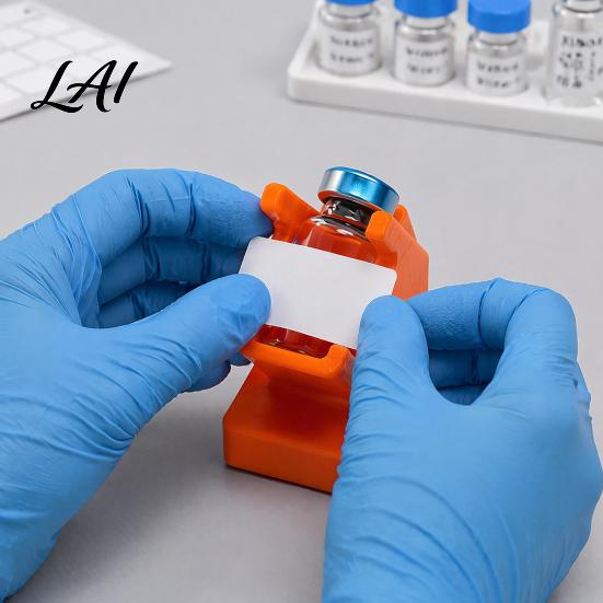 Vial Label Applicator 1/2Pcs Tool for 3ML/10ML Vials Bottle Labeling Positioning Alignment Manual Tool Sticker Application Tilted Desktop Stand DIY