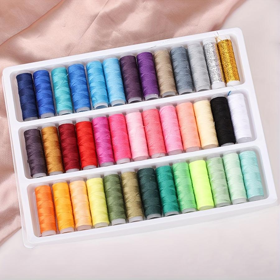 39pcs/box Sewing Thread Kit Colorful Polyester Roll Threads DIY Embroidery Craft Materials Suit for Machine Hand Sewing JXB