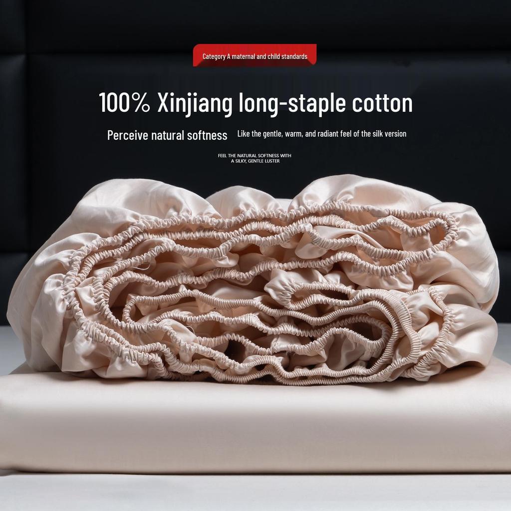 Xinjiang Long-Staple Cotton Sateen Fitted Sheet - Pure Cotton Mattress Protector