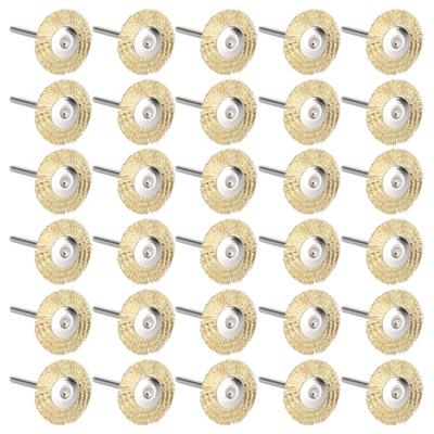 30 Piezas Rueda Cepillo Plana Mini Talla Madera ÓxidoCorrosión Eliminación Pintura Herramientas Pulido Alambre Latón