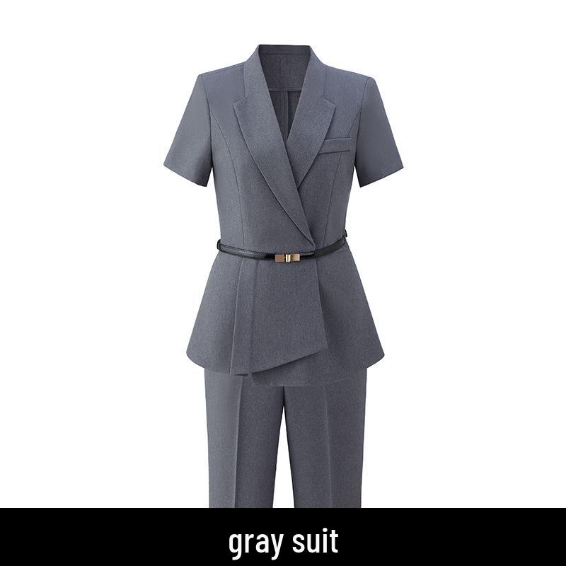 Women's High-End British Style Summer Suit Set - Professional Workwear for Sales Managers