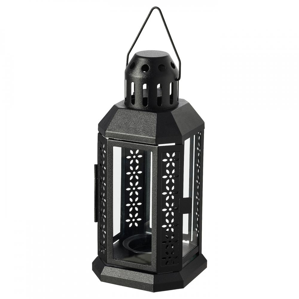 

IKEA ENRUM enroom tealight in outdoor lantern black 22 cm