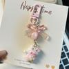 Bag Pendant 3D Kitten Bow Design Resin Keychain with Metal Buckle Lightweight Girl Key Holder Hanging Ornament