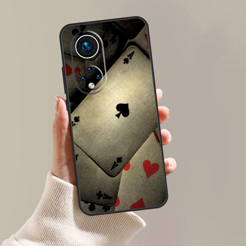 Spades Poker Play Cards Ace Case For Honor Magic 8 6 5 7 Pro X9d X9c X9b X9a X8c X8b Win RT 50 70 90 200 400 Lite Cover