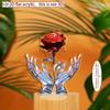 2D Flat, Acrylic Love Flower Desktop Decoration, Hands Holding Red Rose Design, Suitable for Wall Decoration, Porch, Room, Villa, Accents Home, Hallwa