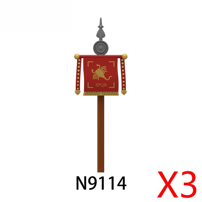 Średniowieczny Rzym Tarcza Budowlane Klocki Wojskowe Żołnierz Rzymski Wojownik Rycerz Postać Łucznik Fartuch Płaszcz Akcesoria Ceglany Zabawka Prezent