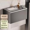 Aige Waterproof Bathroom Tissue Box, Gunmetal Grey