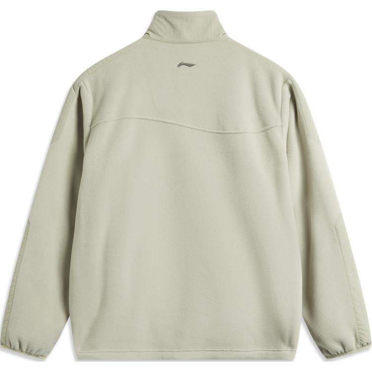 Li Ning CF Loose Solid Color Pullover Long Sleeve Fleece Warm Sweatshirt Men Sweatshirt Lime AWDUD07-1