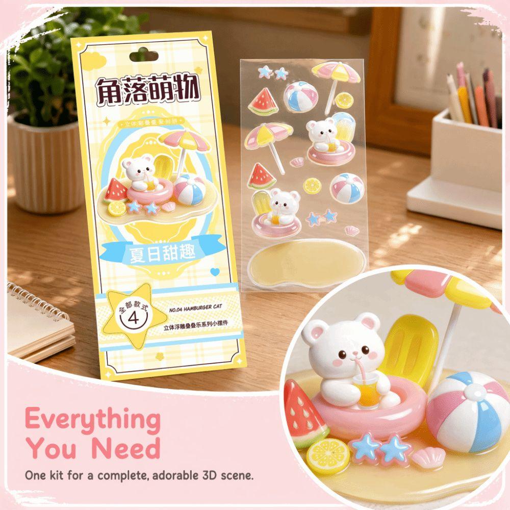 Mini Ornament DIY Stacking Stickers Handmade Relief Stickers Scrapbooking