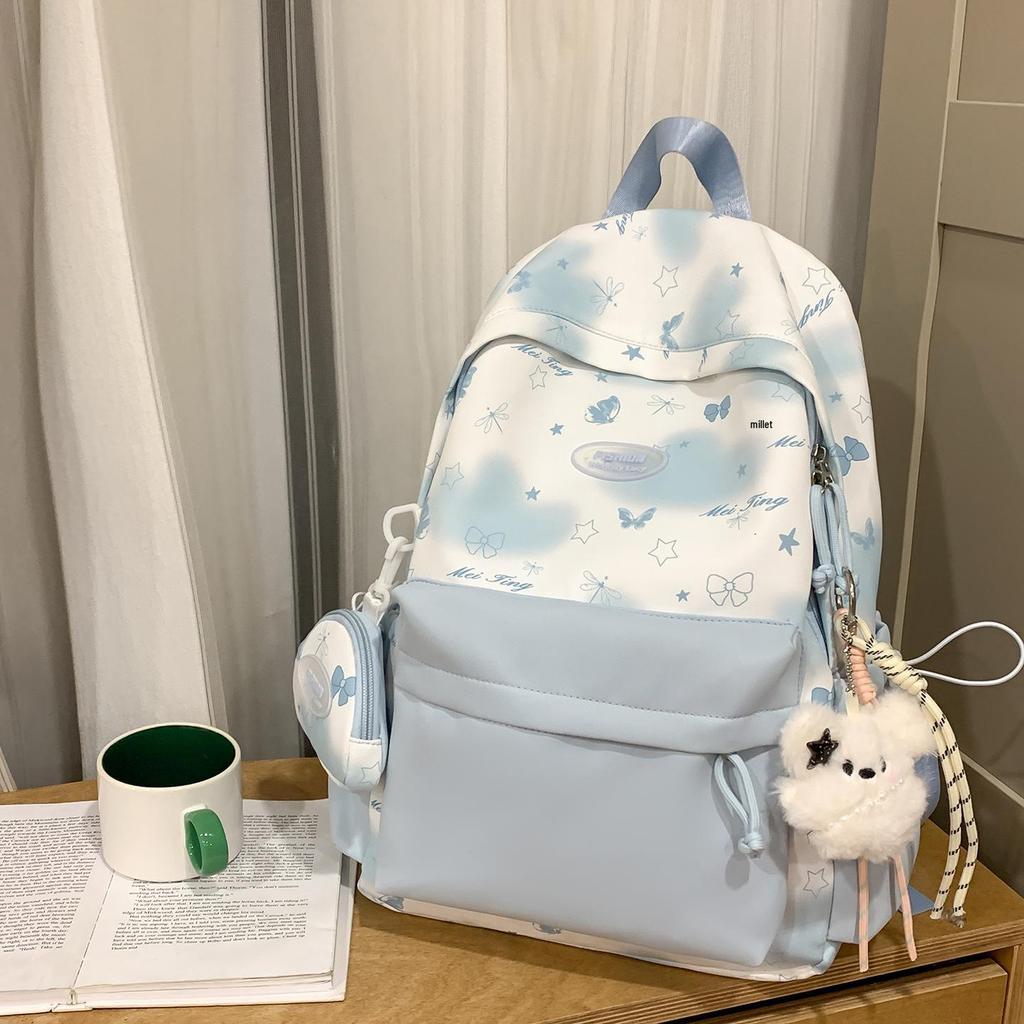 2025 Bow Print Large Capacity Backpack for Primary School Girls