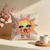Radiant Sun Face Cushion Cover Soft Pillow Cases for Home Bedroom Living Room Sofa