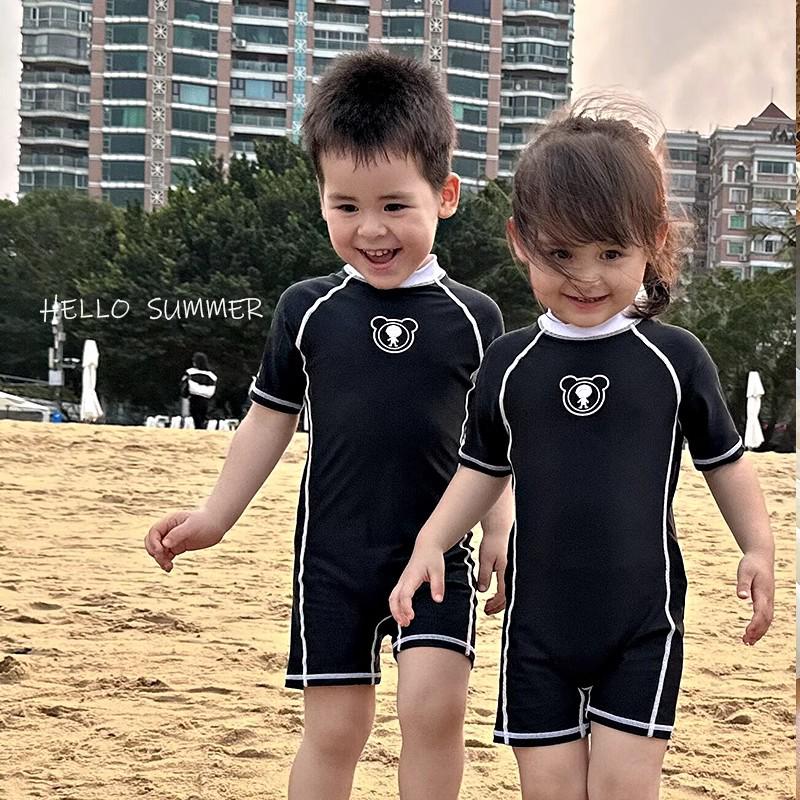 Boys' and Girls' Quick-Dry Sunscreen One-Piece Swimsuit 2025 - Professional Training Swimwear for Kids
