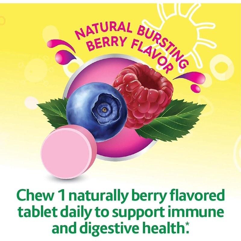 Culturelle Kids Chewable Daily Probiotic Natural Berry 30 count Kids Probiotics 30 tablets, 30 tablets, 1 unit