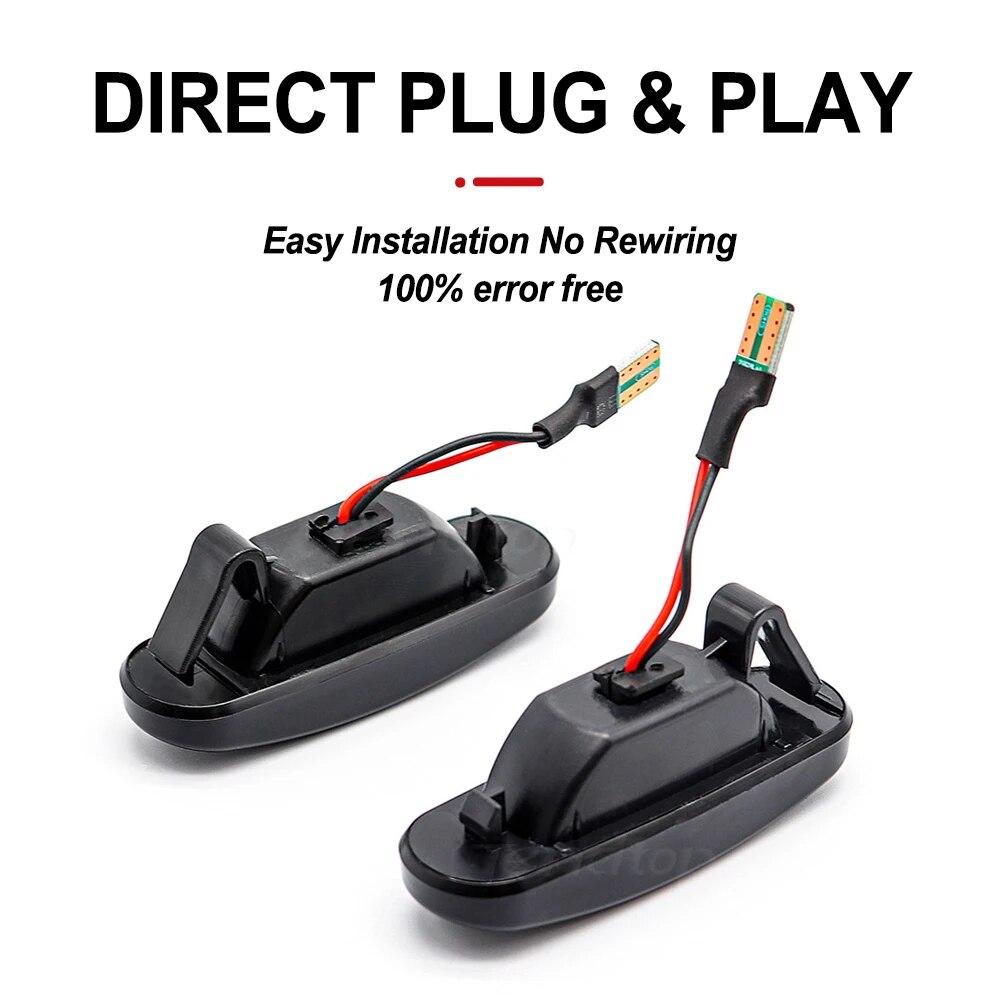 Dynamic Side Marker Light For Fiat Panda 169 Grande Punto Evo Doblo Fiorino Linea Idea For Peugeot Citroen Lancia Turn Signal