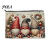 Stain-resistant Pouch Christmas Theme Makeup Bag, with Black Zipper, Wear-Resistant Toiletry Wear-resistant Fabric Bag Durable Canvas Storage