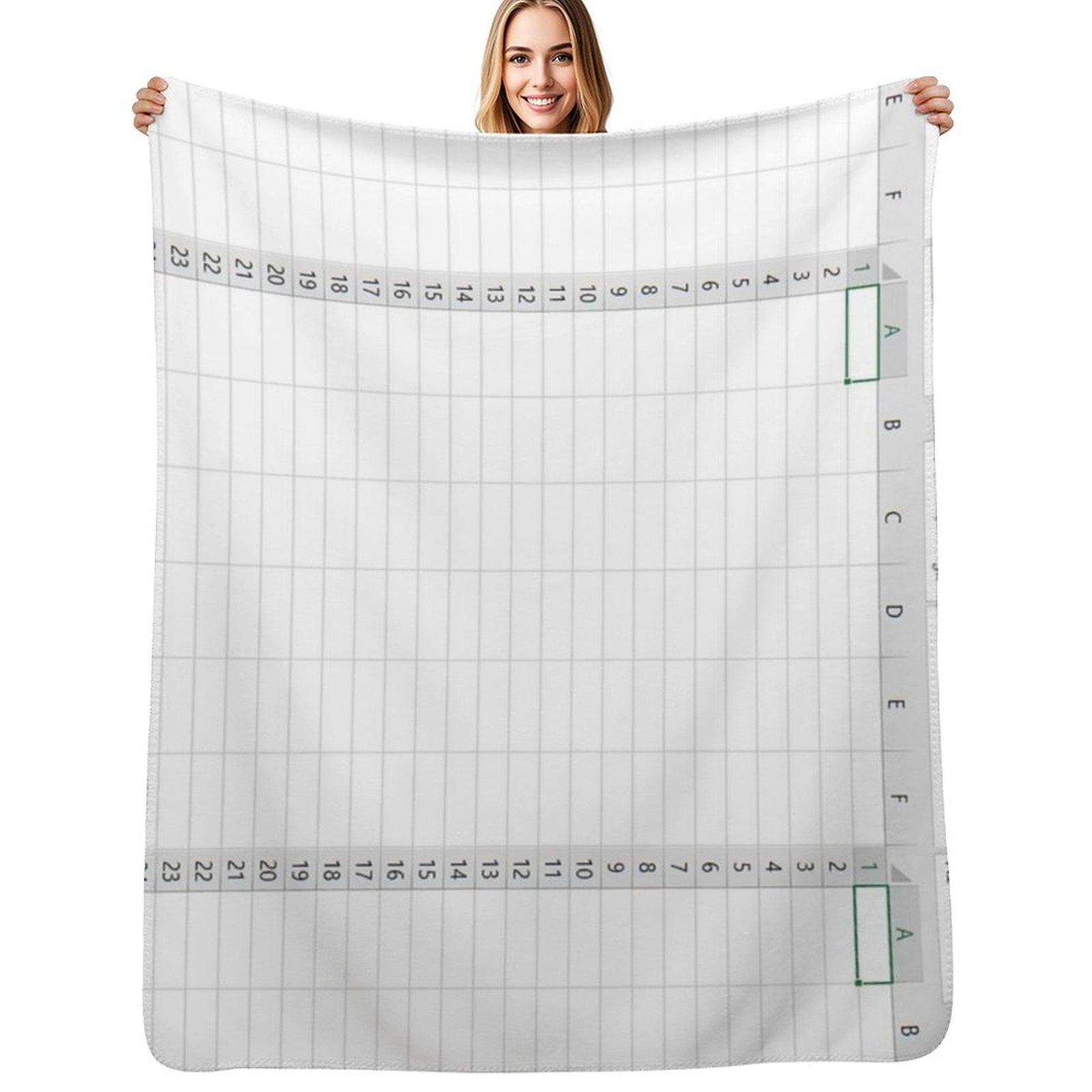 Excel Spreadsheet - Green Throw Blanket Soft Comfort Blanket for Reading Watching TV Size: 75*100cm, Weight: 230 GSM