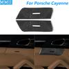 For Porsche Cayenne 958 92A 2011-2017 Carbon Fiber Rear Door Storage Box Ashtray Panel Cover Car Accessories Decoration Sticker