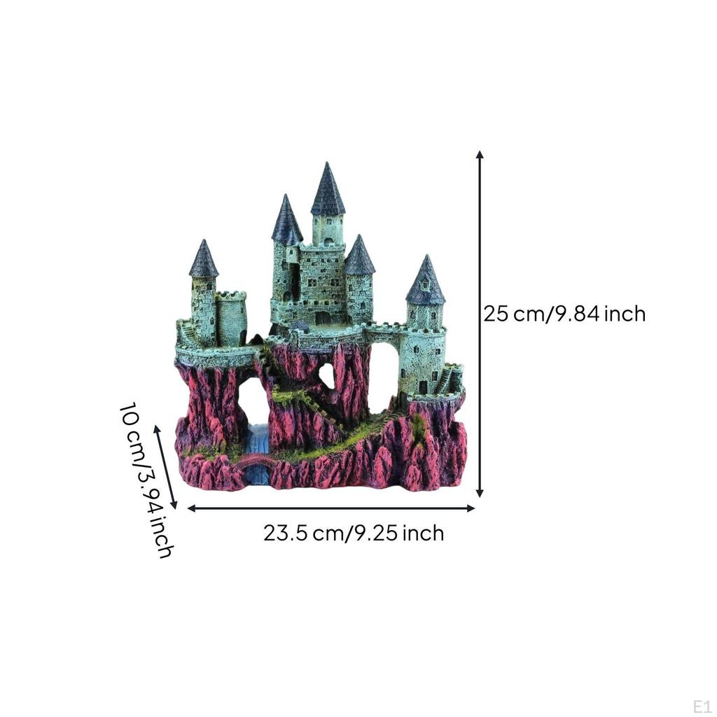 Resin Castle Decoration Detailed Aquarium Realistic for Aquatic Landscaping Rq139a
